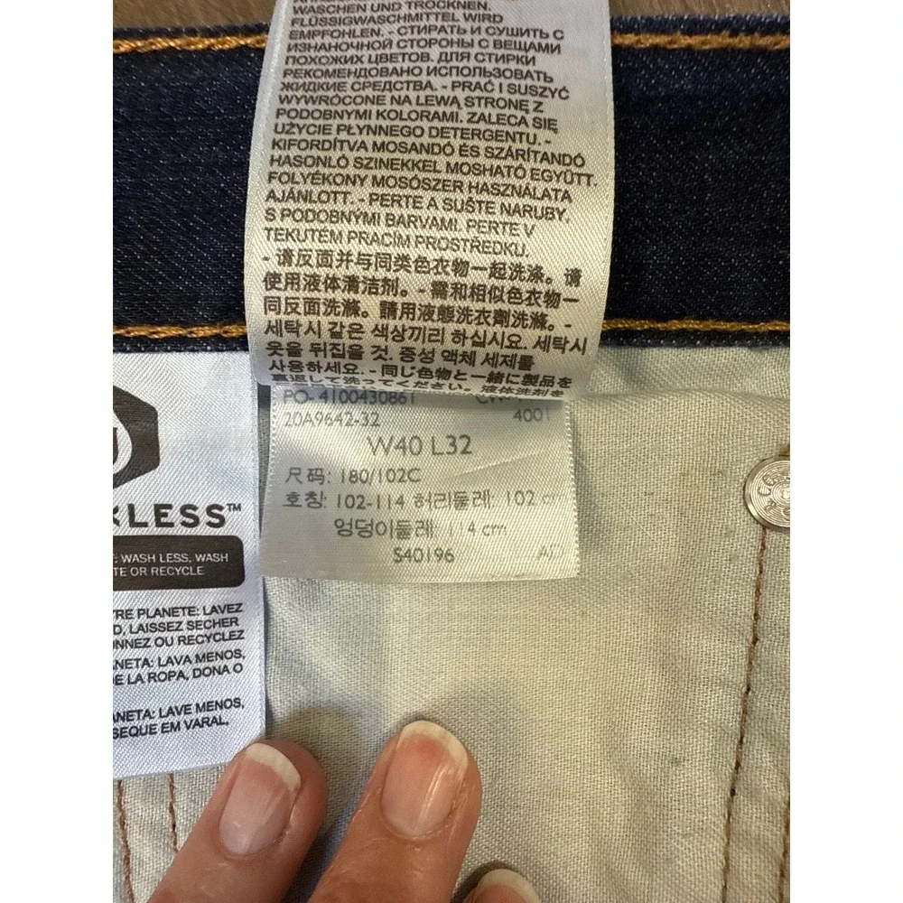 Levis 514 Straight Fit Jeans Mens 40x32‎ Blue Dark Wash Denim Classic Pants